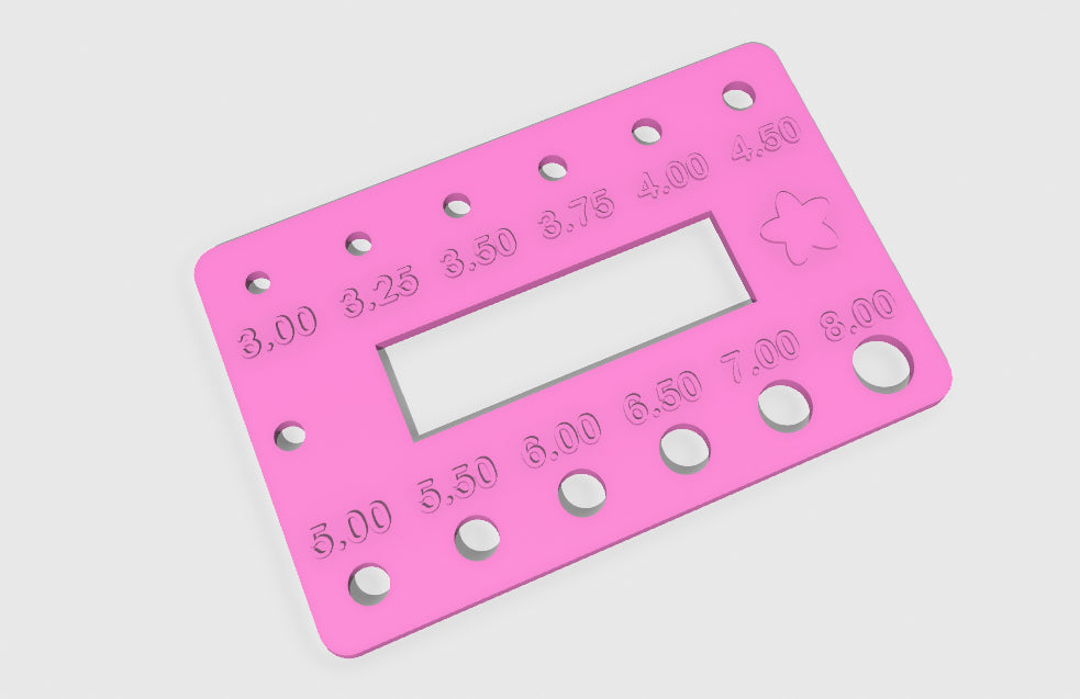 Medidor diâmetro agulha e régua de amostra 5cm