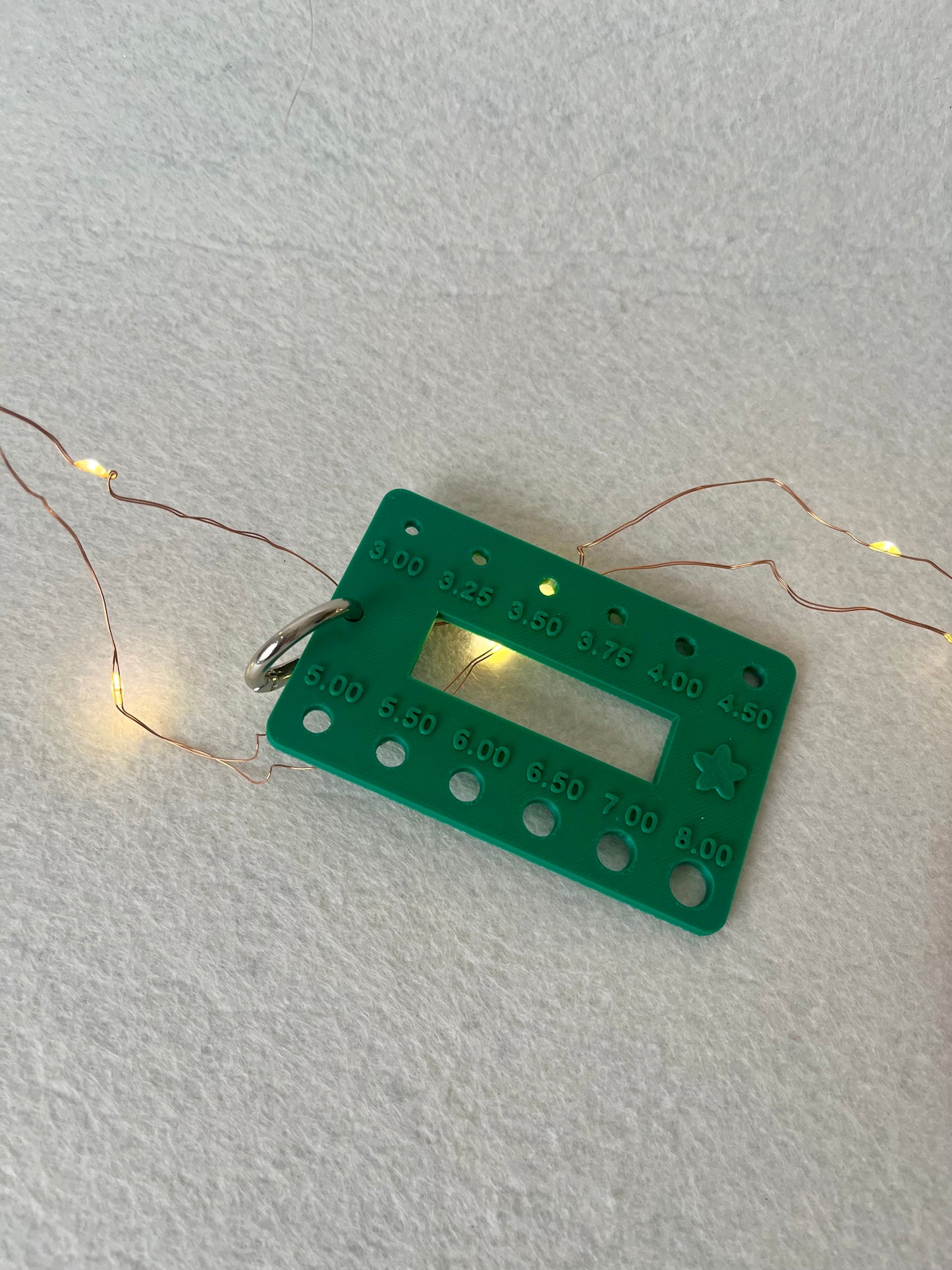 Medidor diâmetro agulha e régua de amostra 5cm