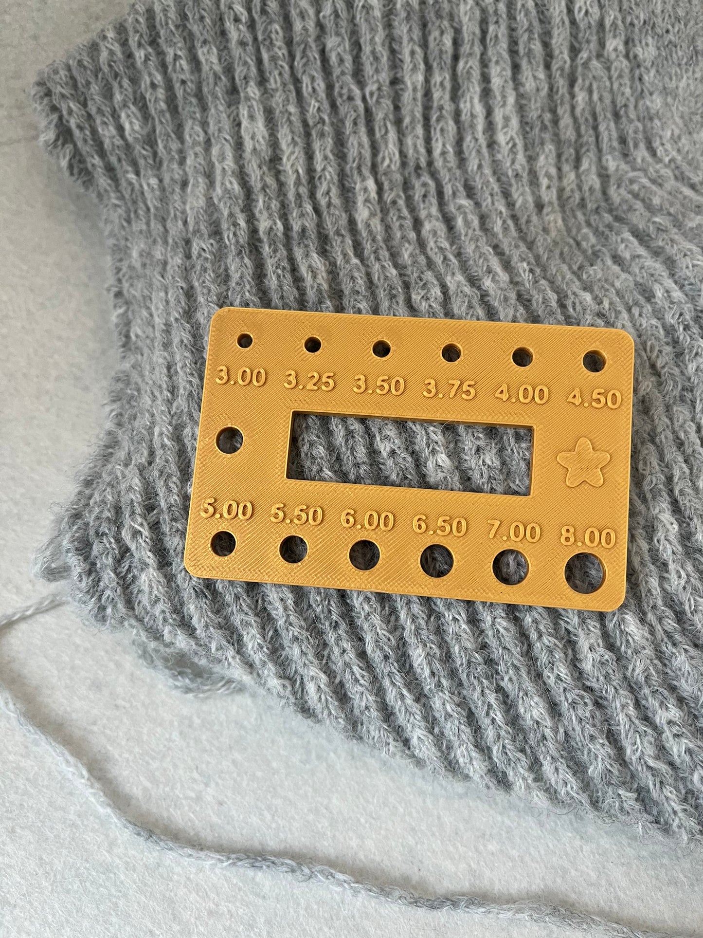 Medidor diâmetro agulha e régua de amostra 5cm