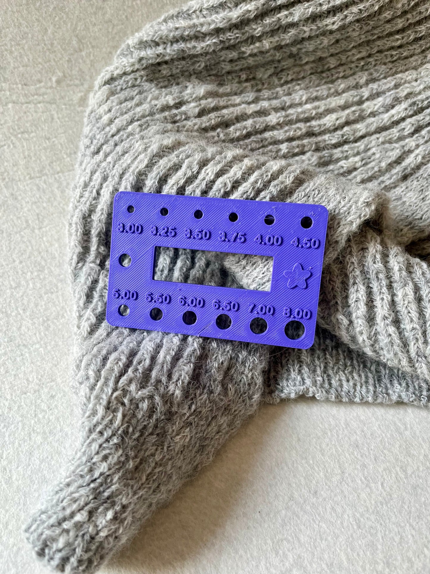 Medidor diâmetro agulha e régua de amostra 5cm